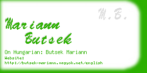 mariann butsek business card